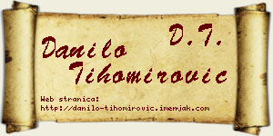Danilo Tihomirović vizit kartica